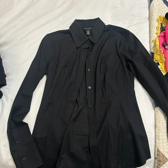 White House Black Market Black Button Down - Picture 1 of 2